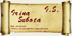 Irina Subota vizit kartica